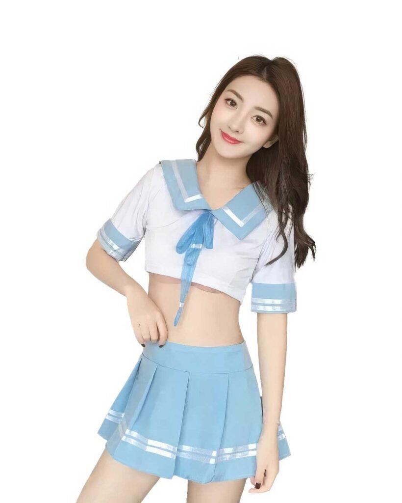 uniforme diseño japones celeste sexy corto webcam