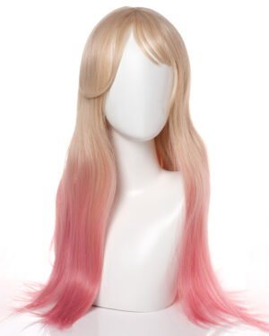 peluca degradada amarilla y rosa