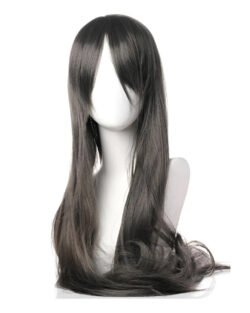 peluca gris oscuro larga