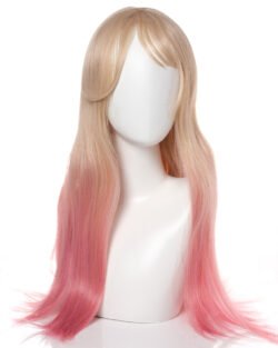 peluca degradada amarilla y rosa