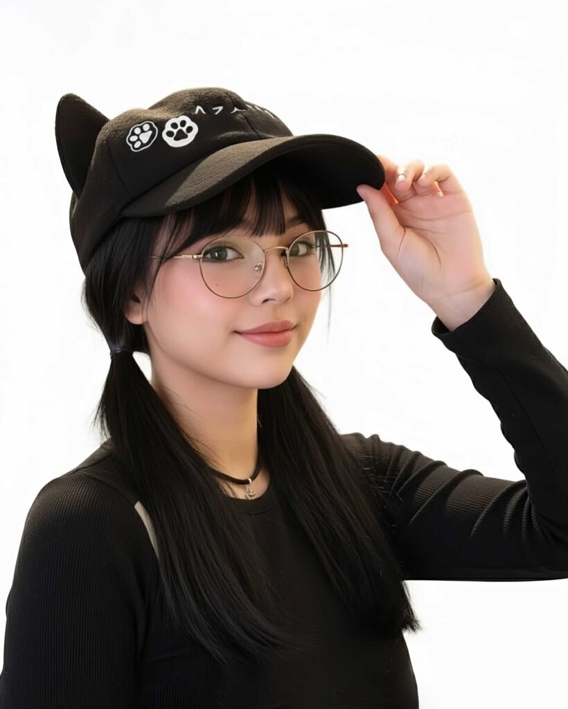 gorra kawaii diseño de gato
