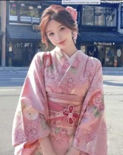 kimono cerezos japones floral rosa